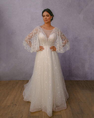 Vestido de noiva em tule com manga morcego - Atelier White Dress