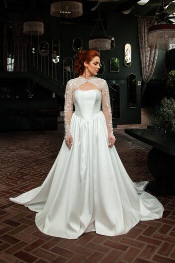 tais frente - vestido de noiva evasê - atelier white dress