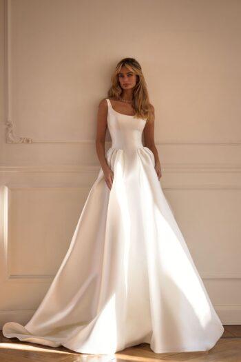 chloe frente - vestido de noiva evasê - atelier white dress