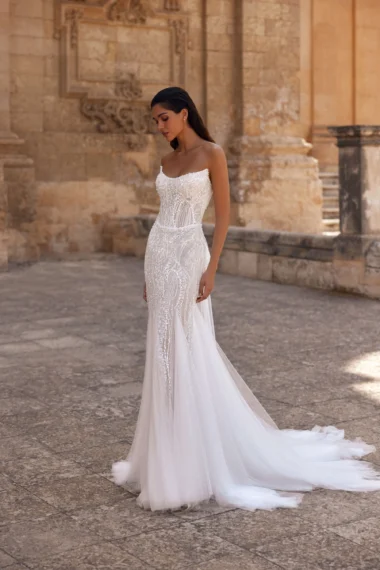 Vestido de noiva sereia leve.