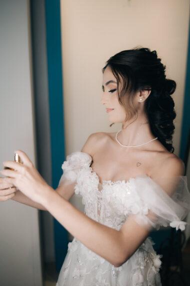 vestido de noiva princesa romântico com aplicações 3D - atelier white dress