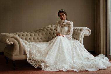 devotion frente - vestido de noiva princesa com mangas e gola alta - atelier white dress