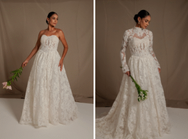 iris frente - vestido de noiva princesa em renda com bolero removível - atelier white dress