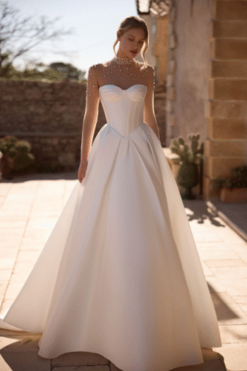 ara frente - vestido de noiva evasê - atelier white dress