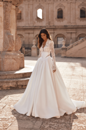 otena frente - vestido de noiva evasê - atelier white dress