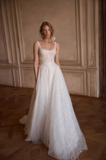 peonita frente - vestido de noiva evasê - atelier white dress