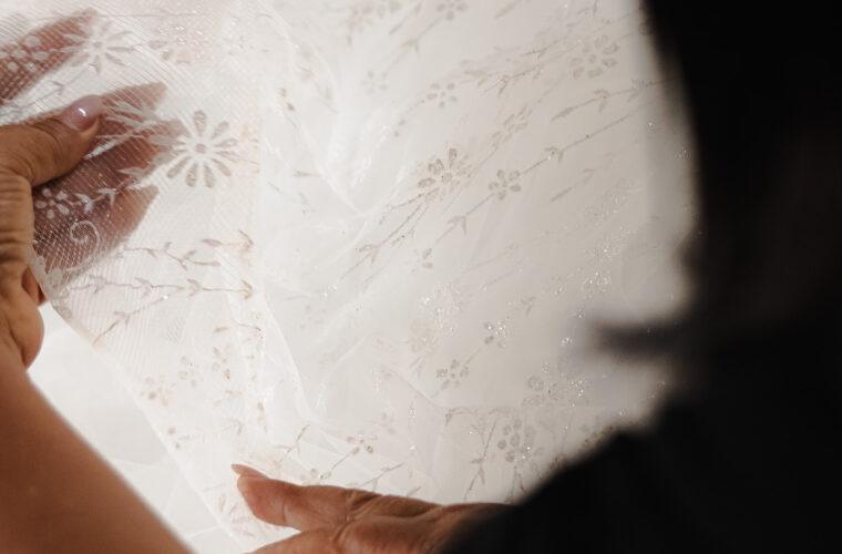 tecido de vestido de noiva