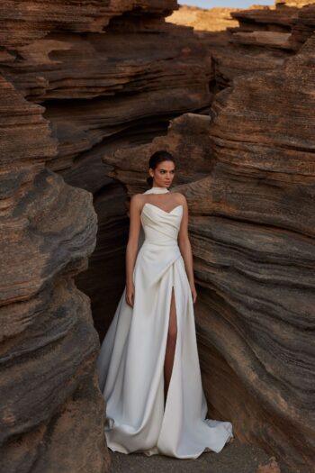 vestido de noiva em cetim evasê - atelier white dress