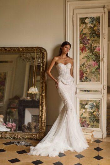 saia semi sereia em tule bordado - atelier white dress