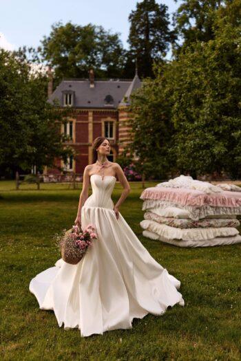 vestido de noiva evasê em cetim mikado - atelier white dress