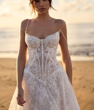 vestido de noiva com corpete em renda
